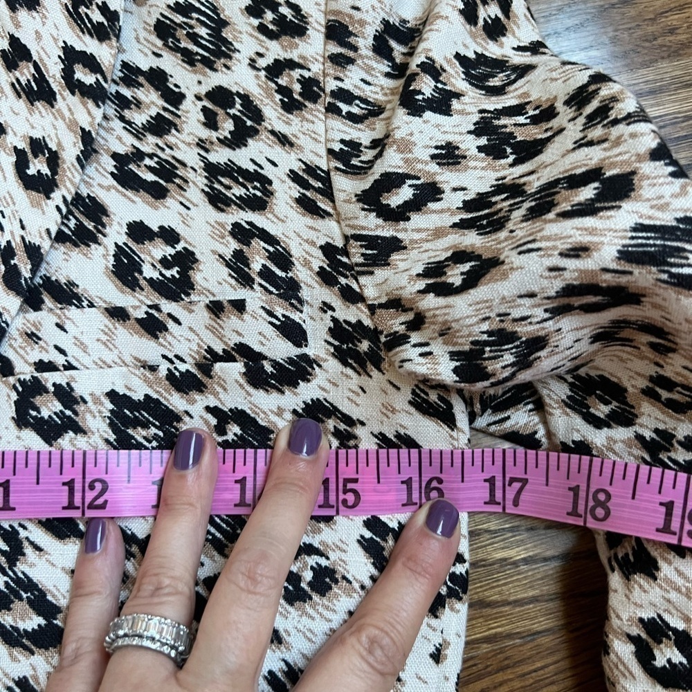 Joie Anilah Leopard Print Tailored Linen Blazer B… - image 8